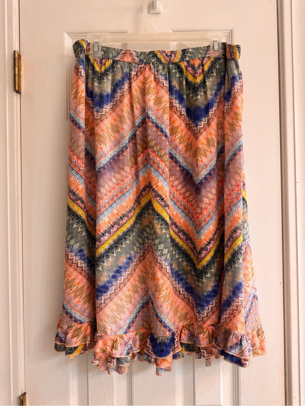 Perfect fall skirt-Kim Rogers Peach Ruffle-Hem Skirt